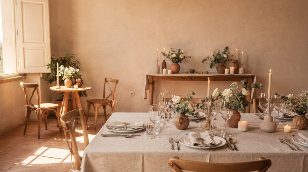 Fotografía de mesas y rincones decorados en eventos